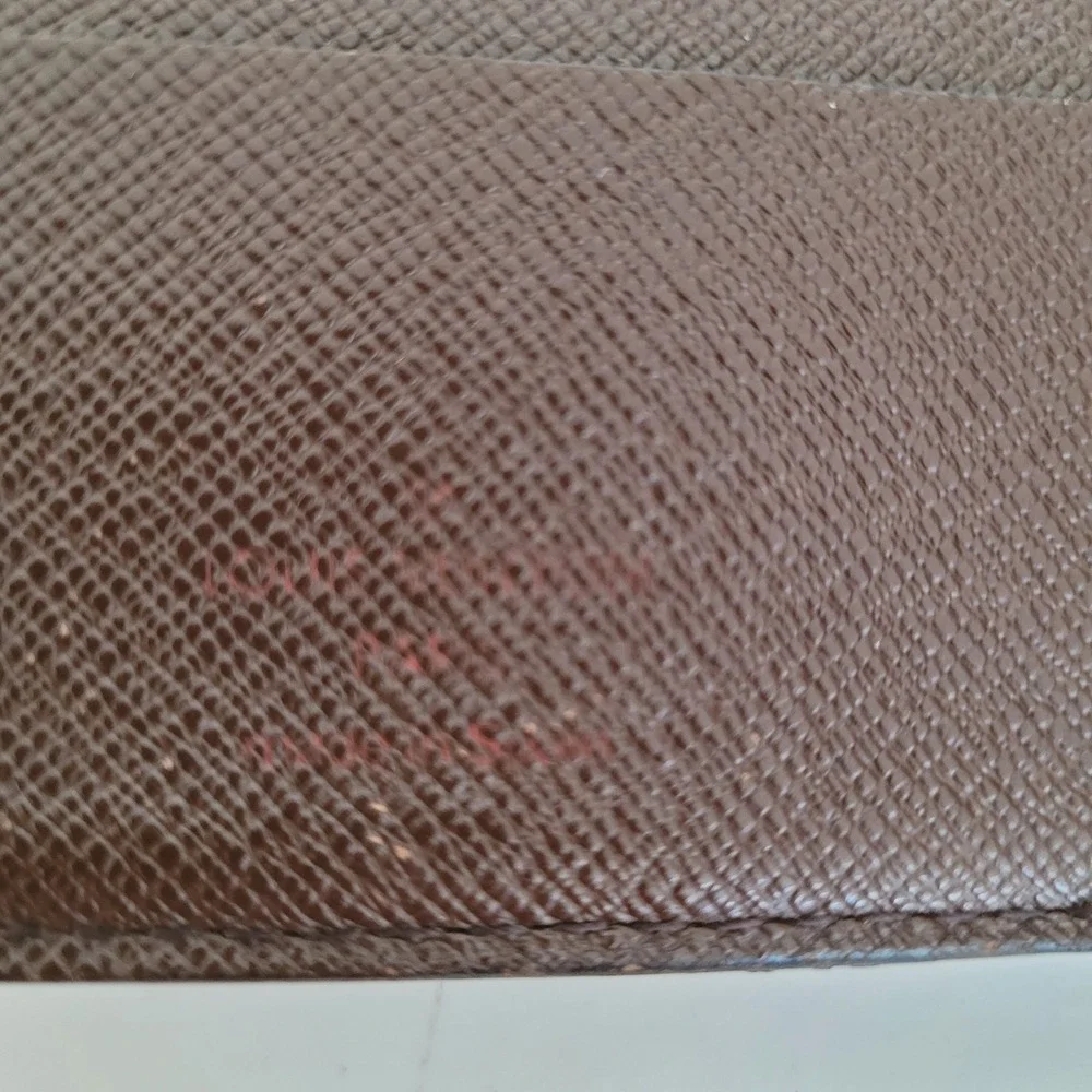 Louis Vuitton Marco Wallet Damier Ebene Bifold Brown Canvas CA0015 Mens